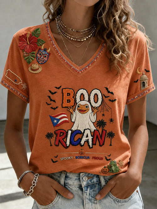 🎃Women's Puerto Rico Halloween Graphic T-shirt