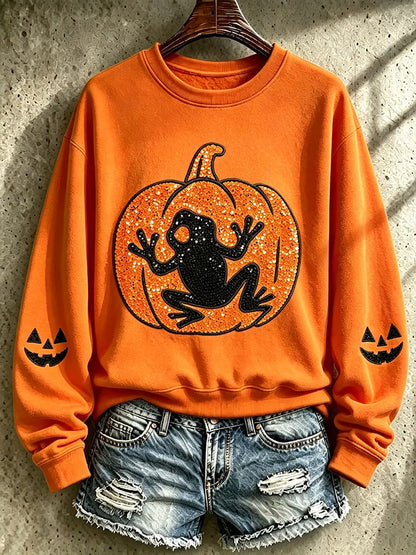 🎃Women's Puerto Rico Halloween Printed Long-Sleeve Sweatshirt