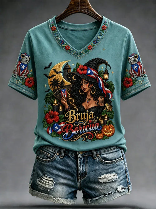 🎃Women's Halloween in Puerto Rico short-sleeved T-shirt