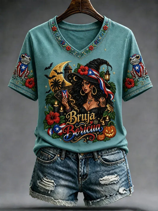 🎃Women's Halloween in Puerto Rico short-sleeved T-shirt