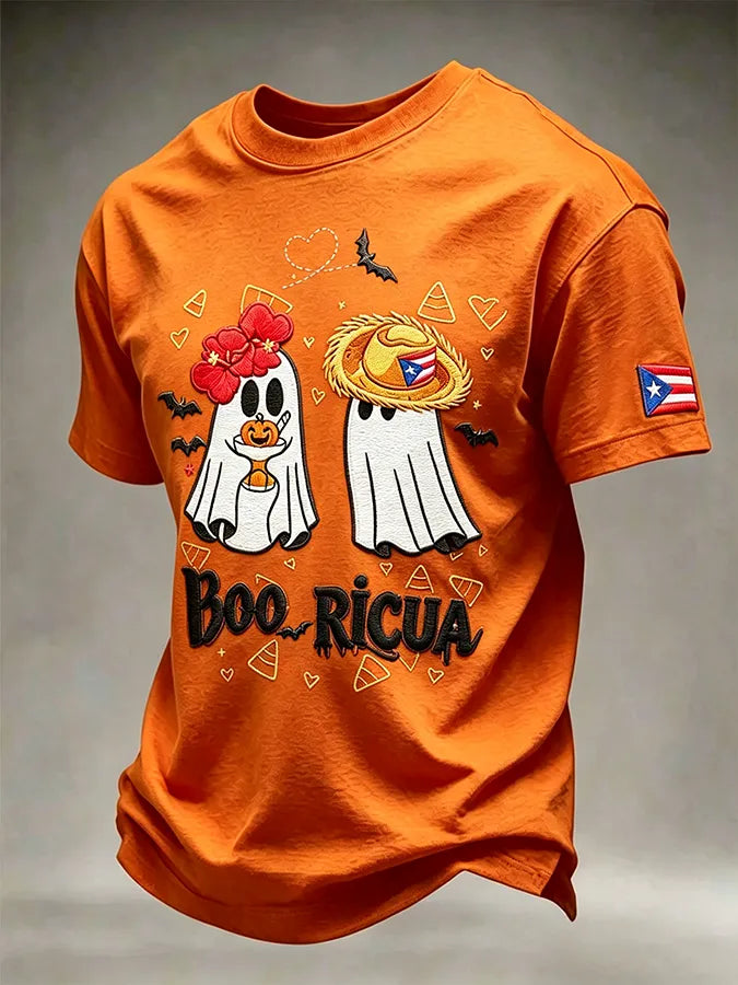 🎃Men's Puerto Rico Halloween Printed Short-Sleeve T-Shirt