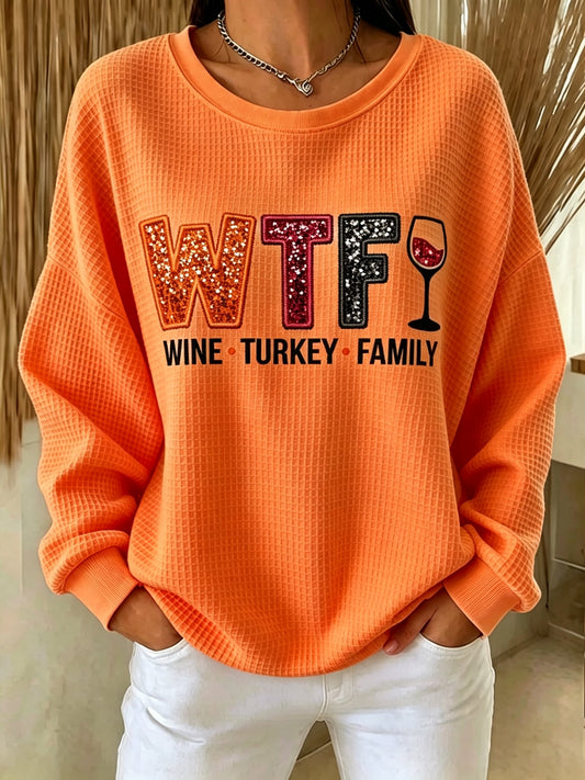 Women's Thanksgiving Print Sweatshirt