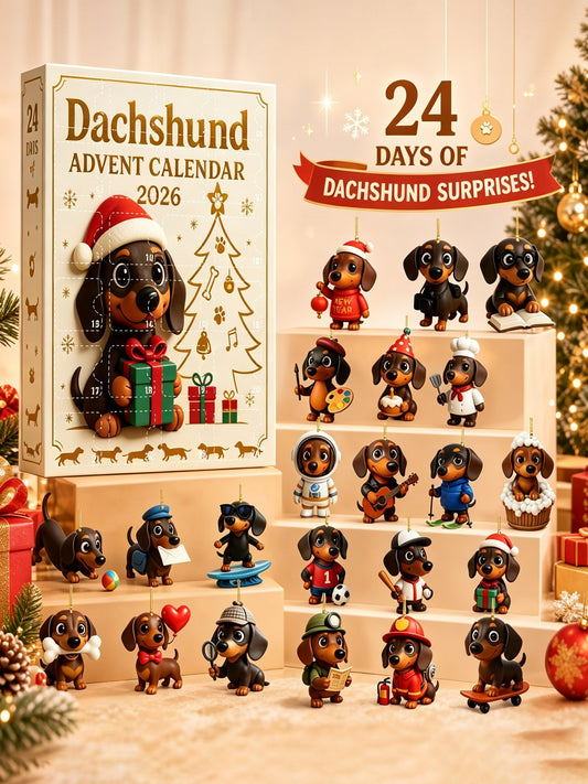2026 Christmas Fun Dachshund Countdown Calendar Blind Box
