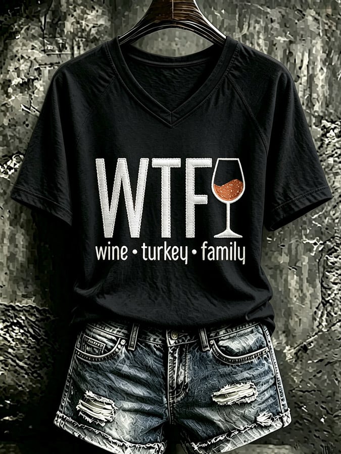 Women's Thanksgiving Print T-Shirt