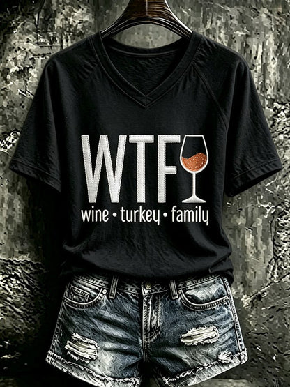 Women's Thanksgiving Print T-Shirt