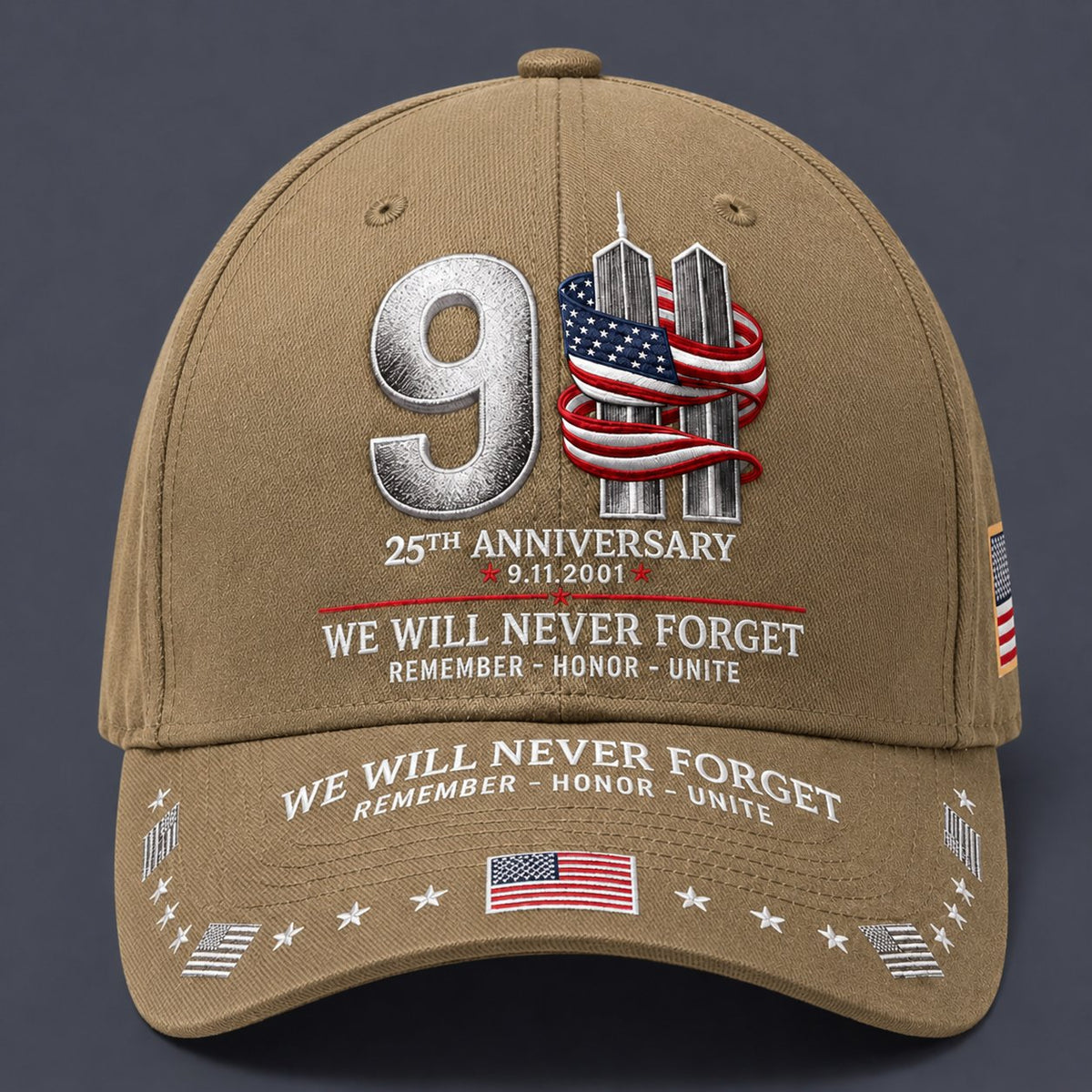🔥LAST DAY 50% OFF - 9/11 25th Anniversary We Will Never Forget Memorial Baseball Cap – Unisex Patriotic Memorial Hat🧢 100% Cotton