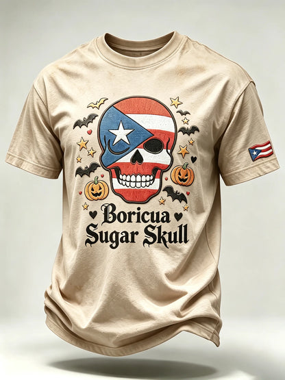 🎃Men's Halloween in Puerto Rico Print Short-Sleeve T-Shirt