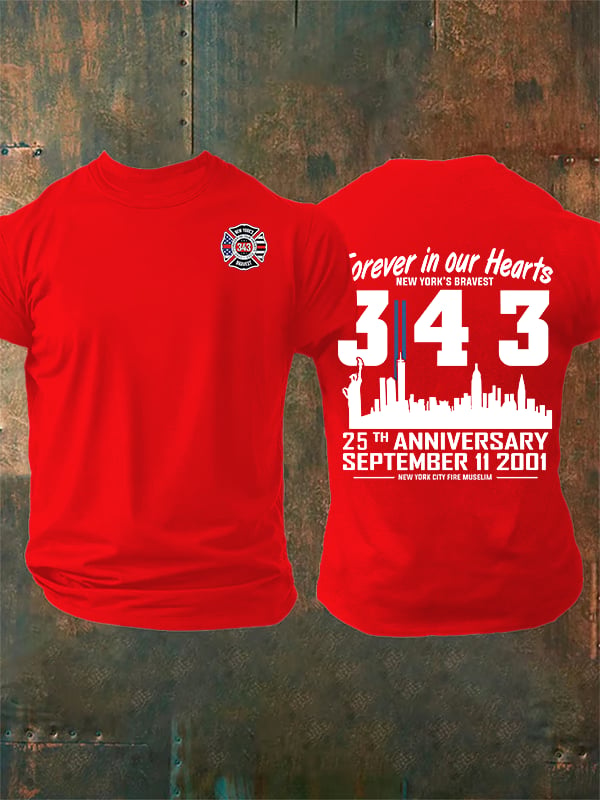 Men's 25th Anniversary 9/11 Memorial, 343 Hero Tribute Tee