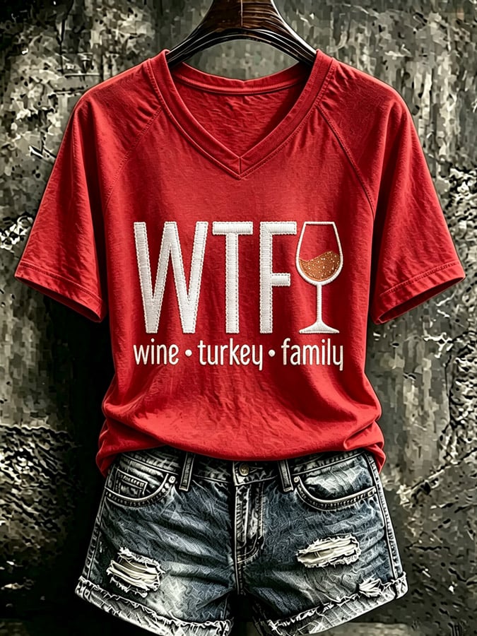 Women's Thanksgiving Print T-Shirt