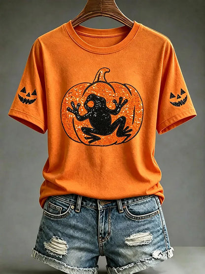 🎃Women's Casual BOOricua Halloween Print Short-Sleeve T-Shirt