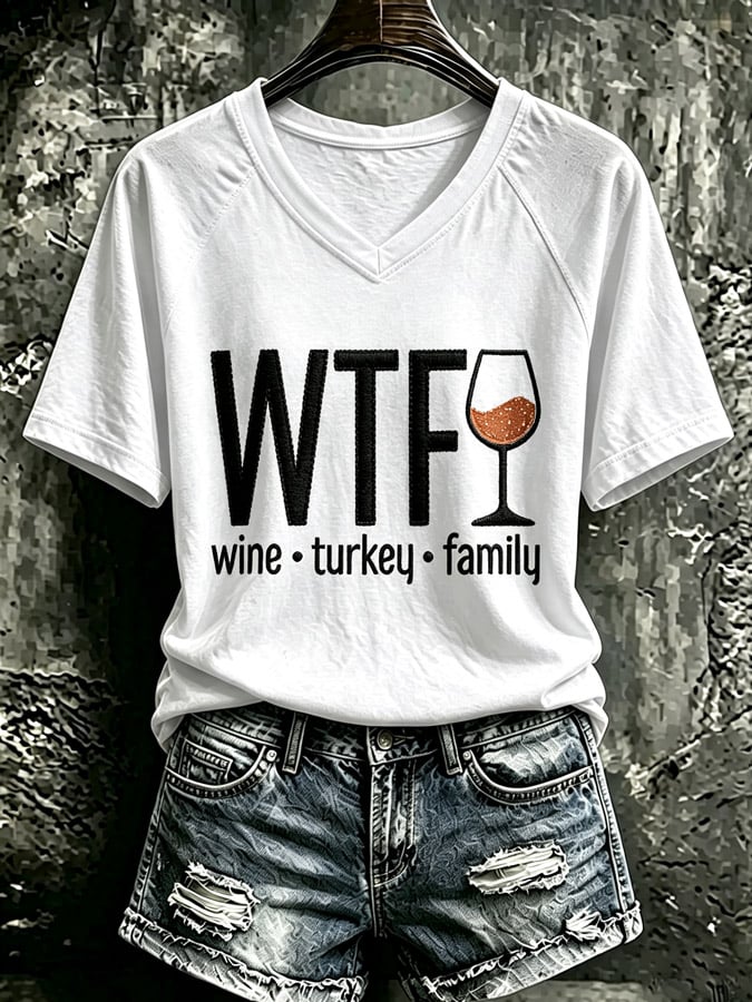 Women's Thanksgiving Print T-Shirt