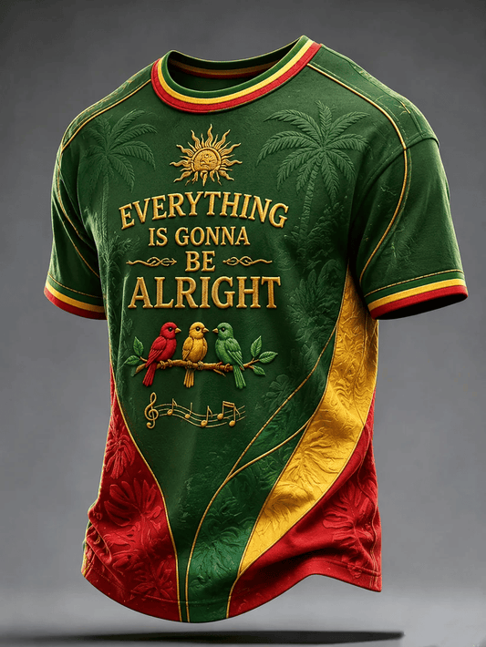 Men's Every Little Thing Is Gonna Be Alright Print Casual T-shirt