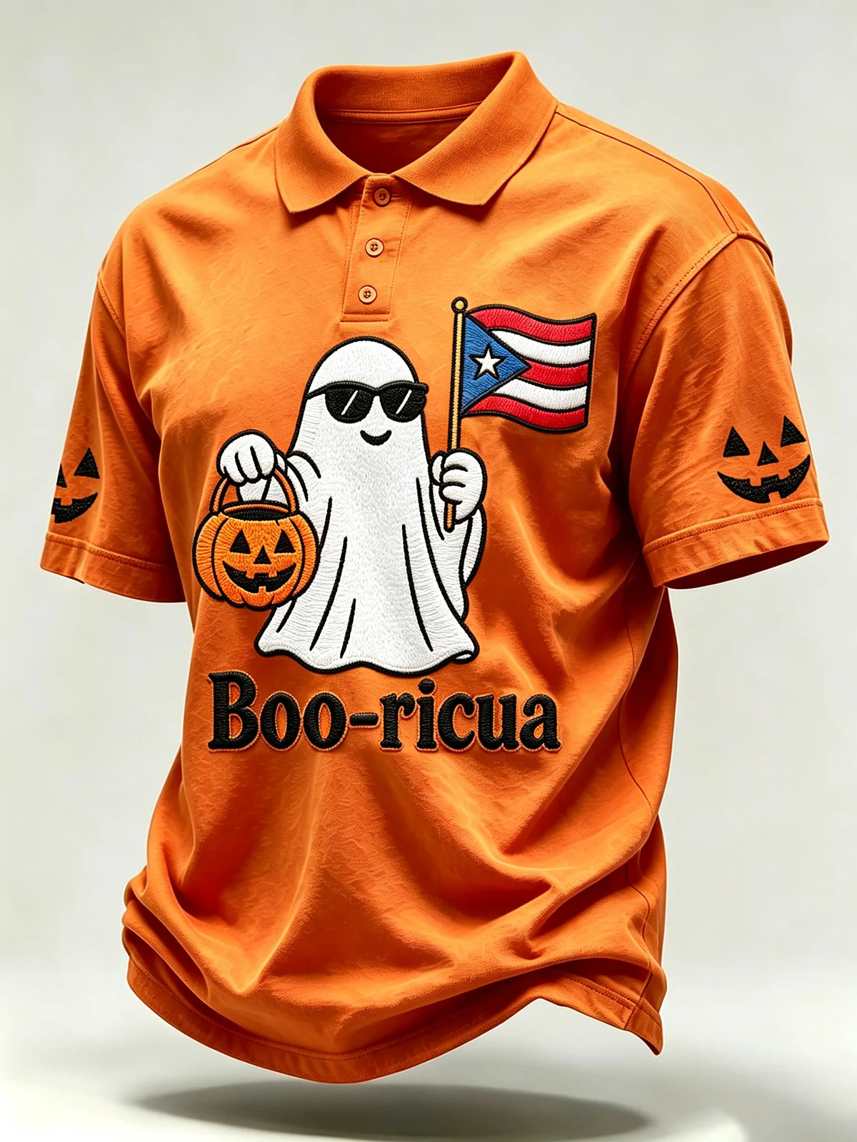 🎃Men's Halloween In Puerto Rico Print Polo Shirt
