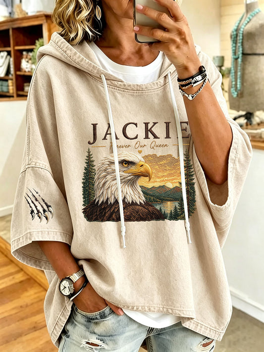 Women's Jackie Forever Our Queen Print Hooded Sweatshirt