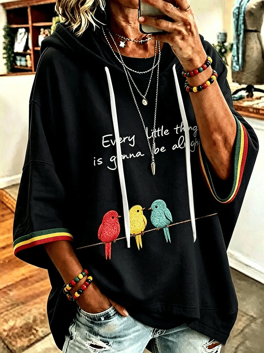 Women's Every Little Thing Is Gonna Be Alright Print Hoodie