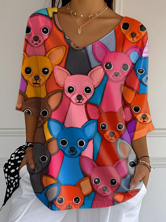 Women's Chihuahuas Print Casual T-Shirt