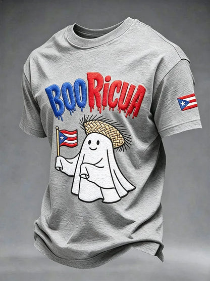 Men's Puerto Rico Halloween Print Short-Sleeve T-Shirt