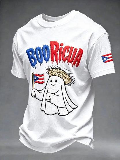 Men's Puerto Rico Halloween Print Short-Sleeve T-Shirt