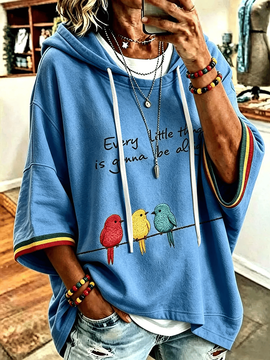 Women's Every Little Thing Is Gonna Be Alright Print Hoodie