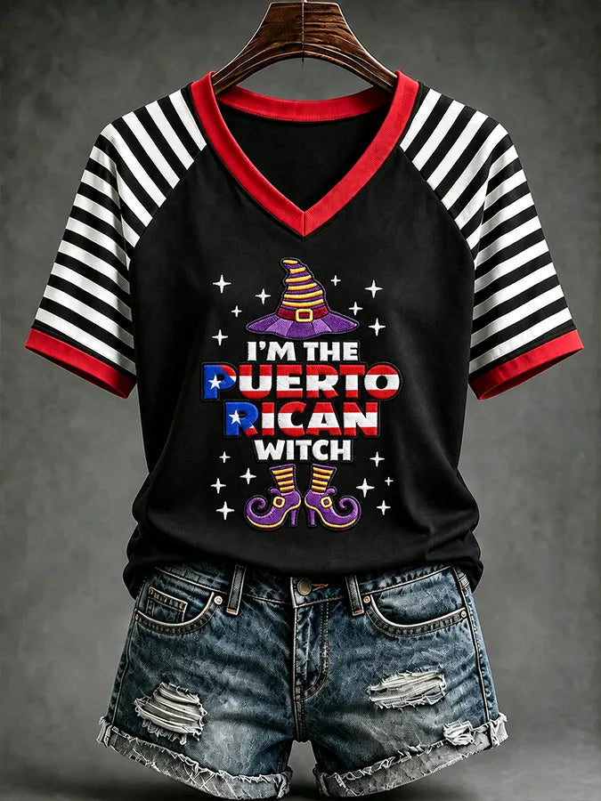 🎃Women's Halloween In Puerto Rico Print T-Shirt