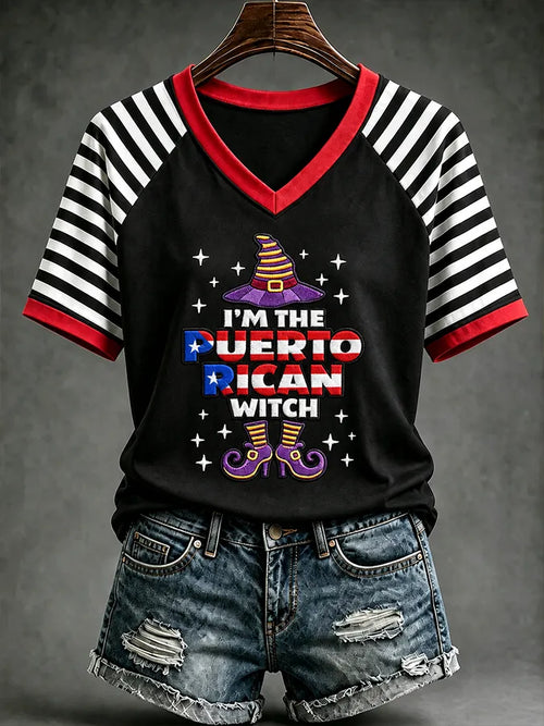 🎃Women's Halloween In Puerto Rico Print T-Shirt
