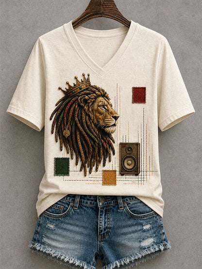 Women's Reggae Music Art Print Casual T-shirt