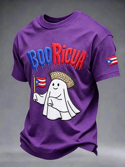 Men's Puerto Rico Halloween Print Short-Sleeve T-Shirt