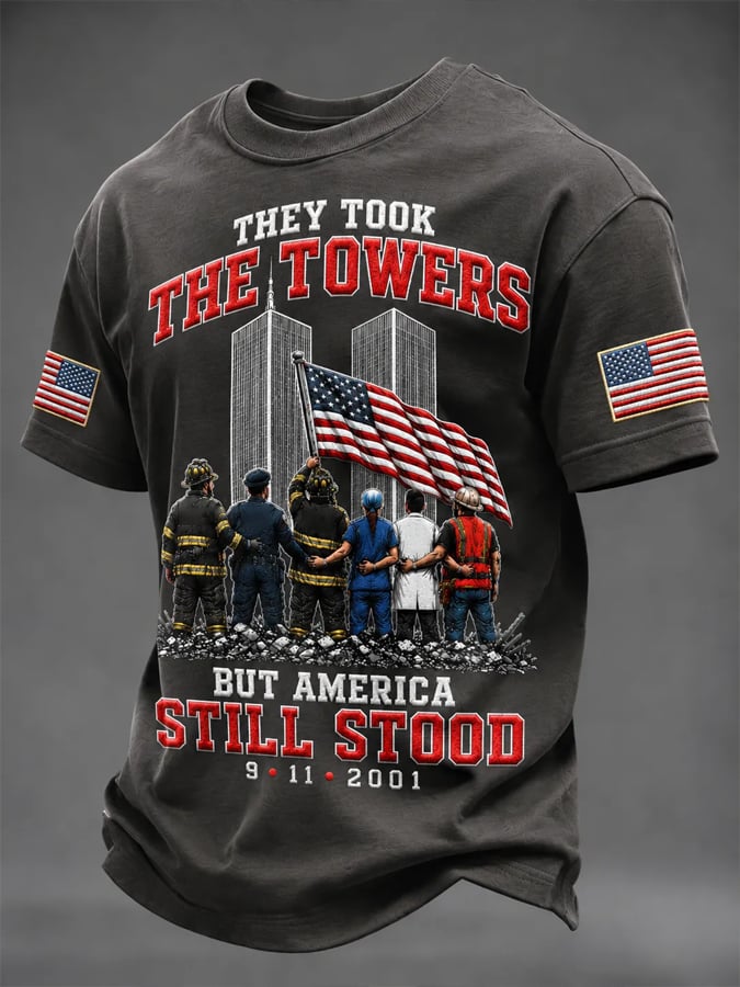 Men's 9.11 Never Forget Printing  T-Shirts