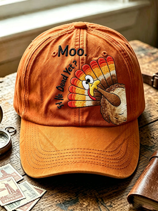 Unisex Retro Moo! Is He Dead Yet ? DTF Printed Hat