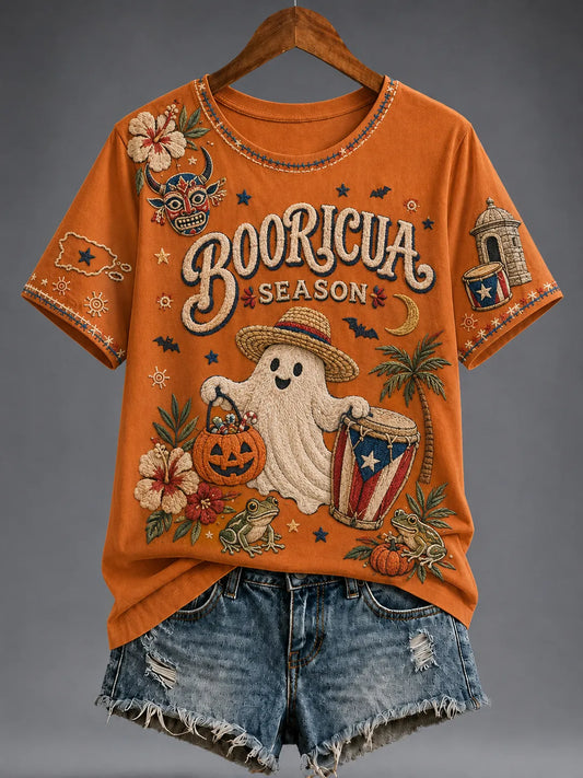 🎃Women's Puerto Rico Halloween Graphic T-shirt