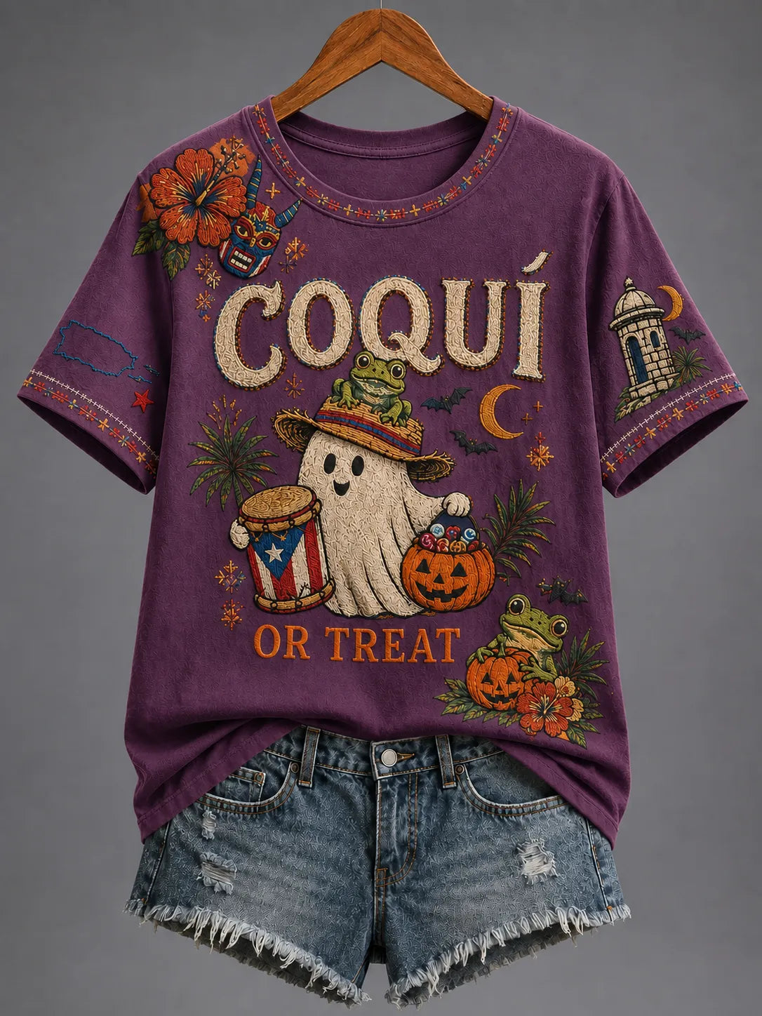 🎃Women's Puerto Rico Halloween Graphic T-shirt