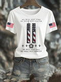 Women's 9/11 Memorial Week Flag Print Casual T-shirt