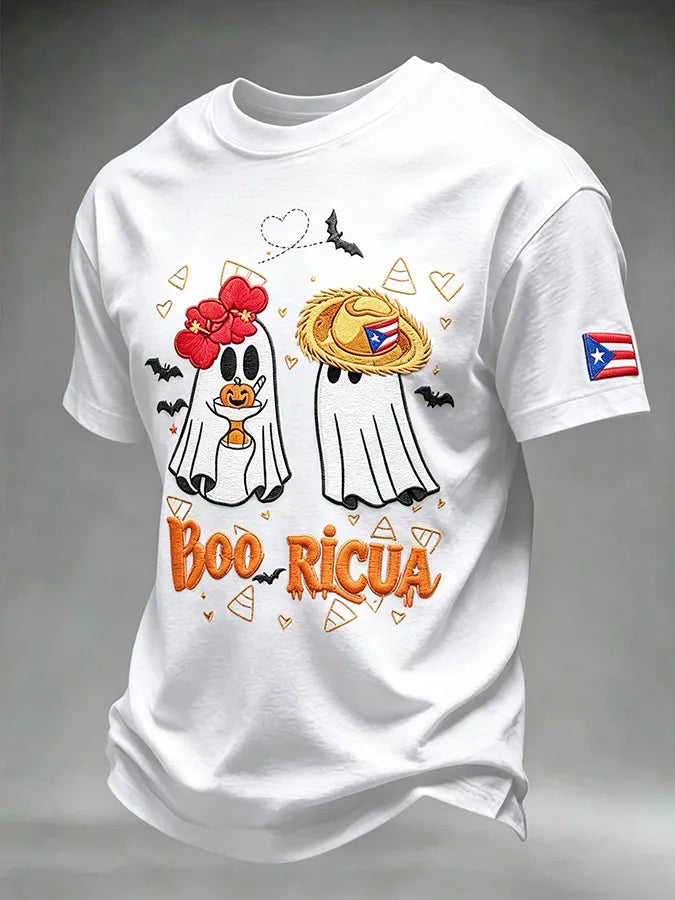 🎃Men's Puerto Rico Halloween Printed Short-Sleeve T-Shirt