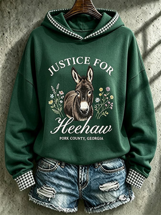 Women's Justice For HeeHaw Donkey Print Sweatshirt