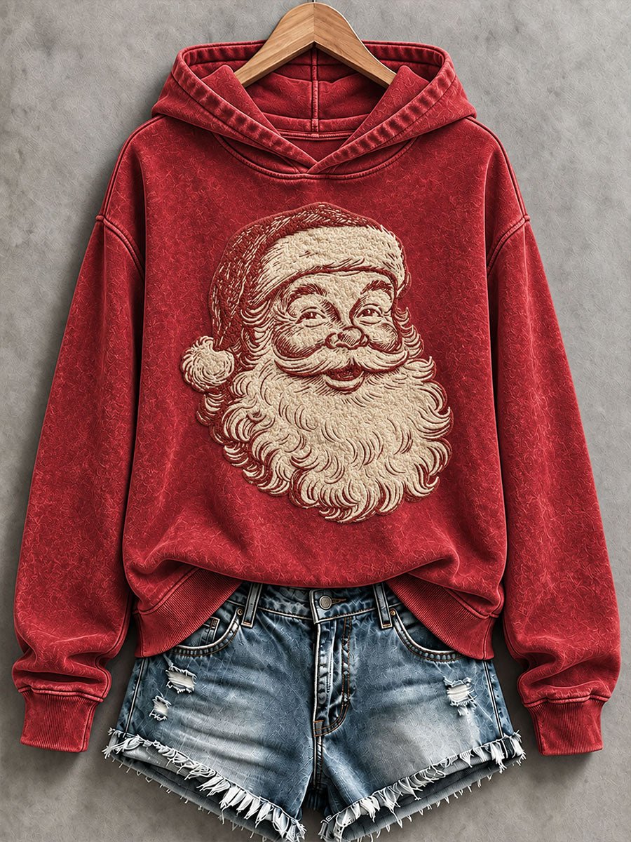 Women's Vintage Santa Claus Christmas Print Casual Sweatshirt