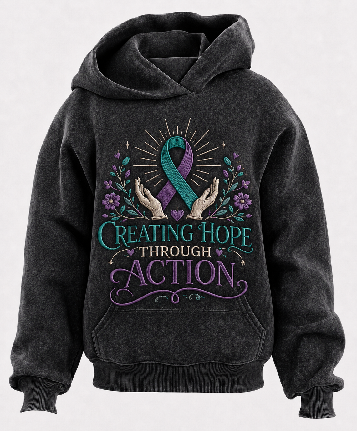 Women's Washed Cotton Suicide Prevention Hoodie