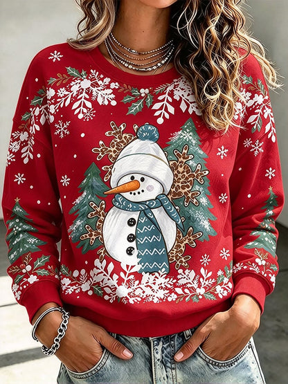 Women's Casual Printed Long-Sleeve Sweatshirt