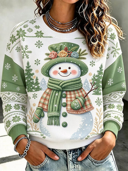 Women's Casual Printed Long-Sleeve Sweatshirt