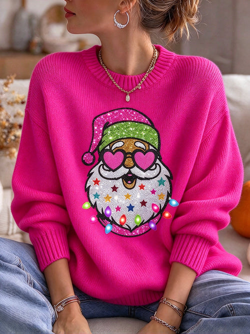 Women's Christmas Print Casual Knit Top