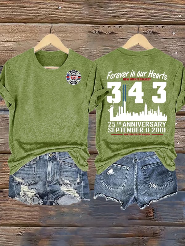 Women's 25th Anniversary 9/11 Memorial, 343 Hero Tribute Tee