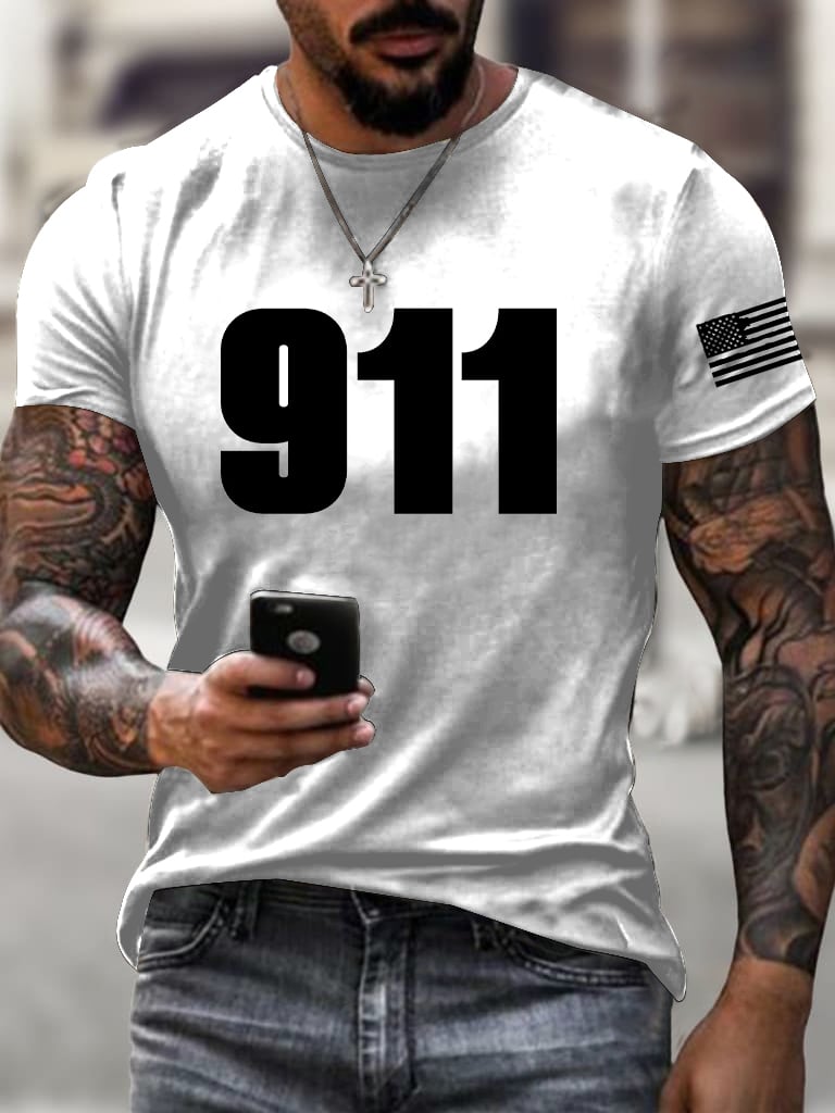 Men's Patriots Day: Never Forget 9/11 Short-sleeved T-shirt