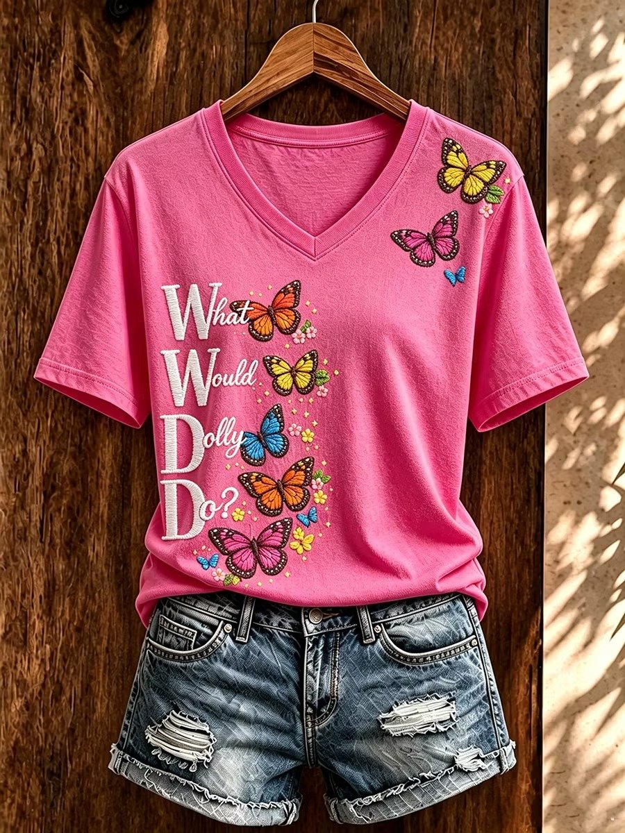 Women's Dolly Parton Tribute Print Short-Sleeve T-Shirt