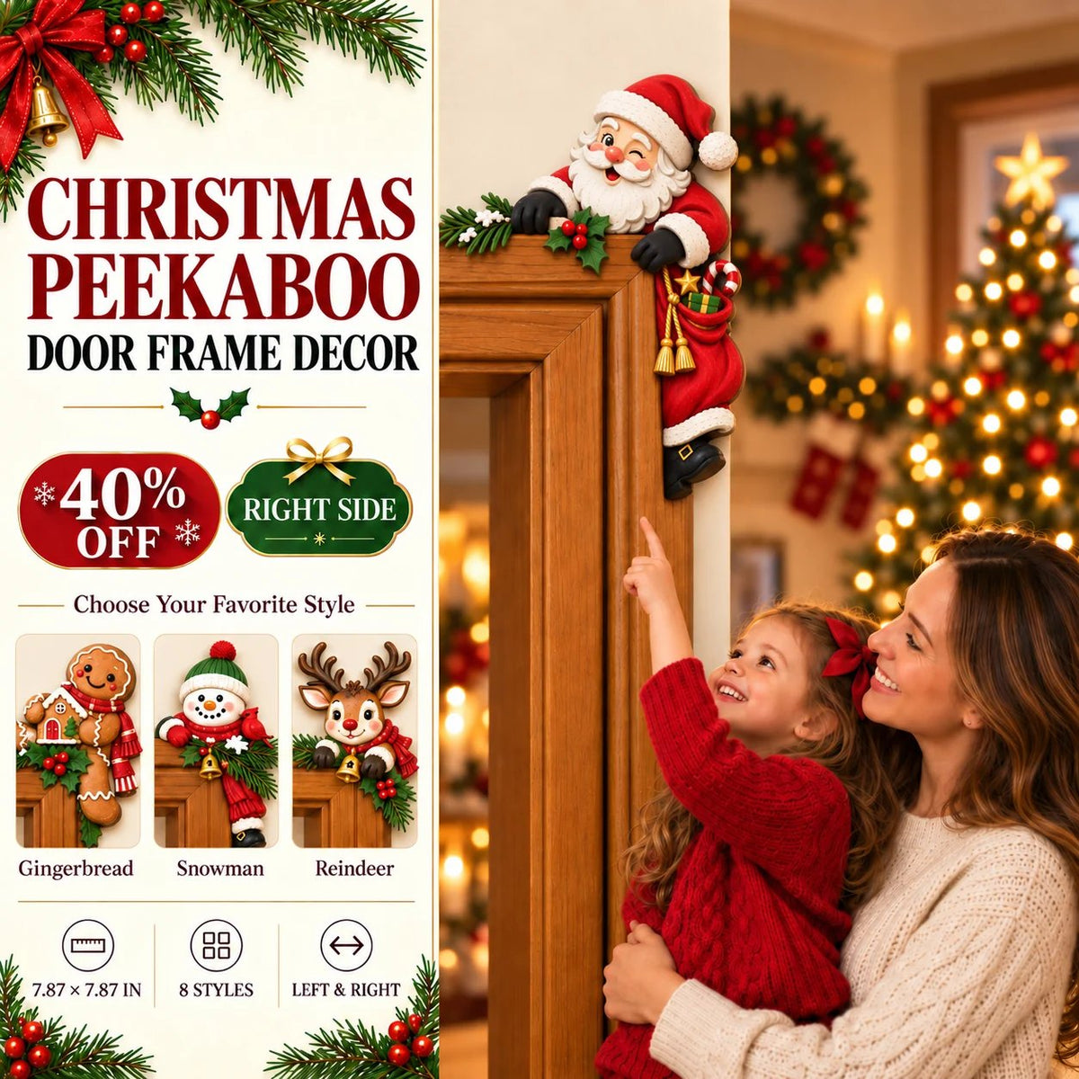 💯Christmas Peekaboo Door Frame Corner Decor