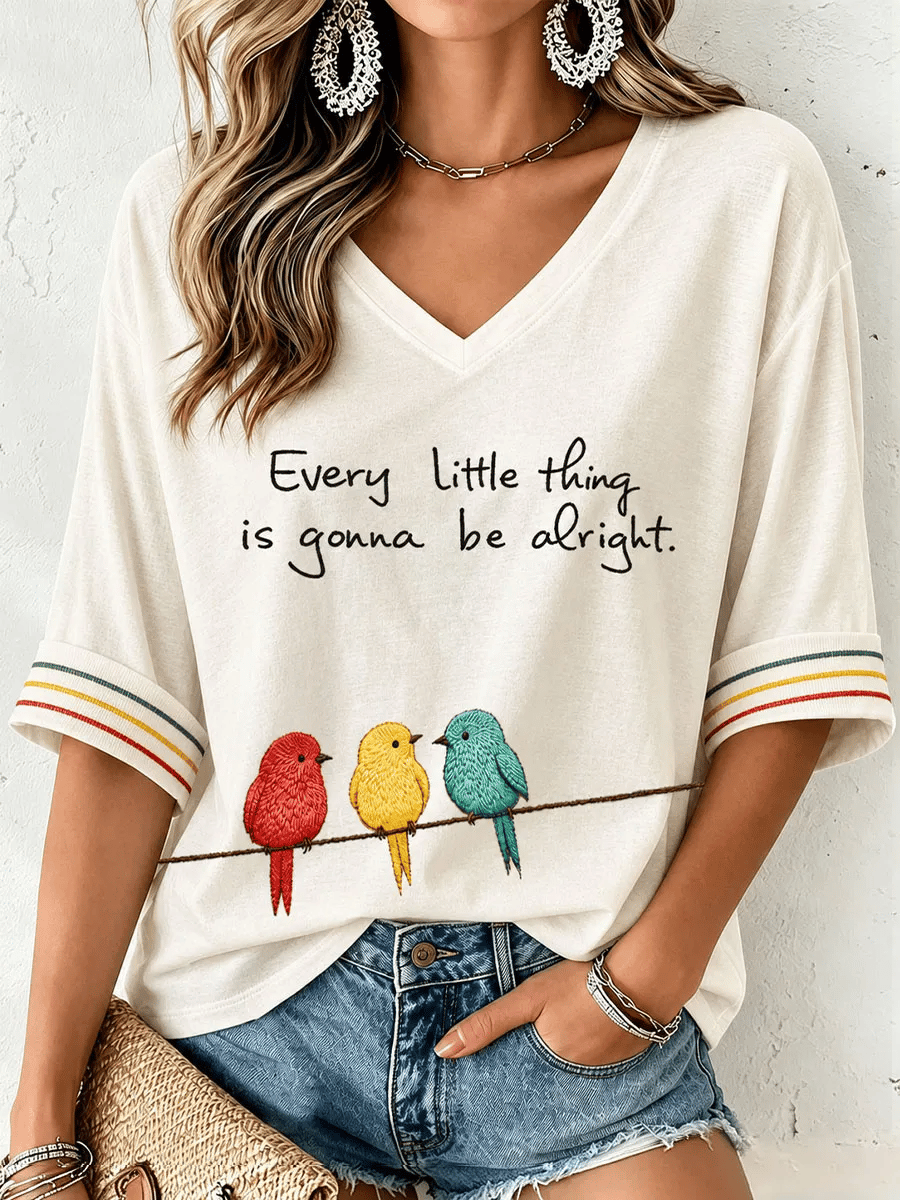 Women's Every Little Thing Is Gonna Be Alright Print Shirt