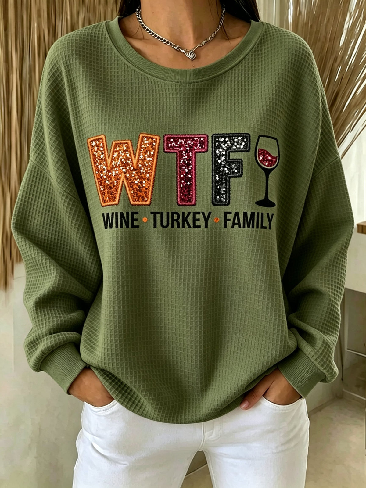Women's Thanksgiving Print Sweatshirt