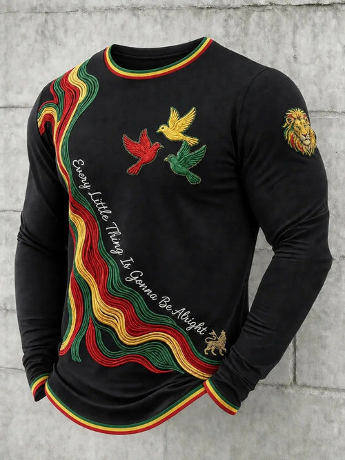 Men's Retro Reggae Atr Printed Casual T-Shirt