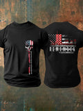 Men's 9/11 Memorial Patriotic Flag Print T-Shirt