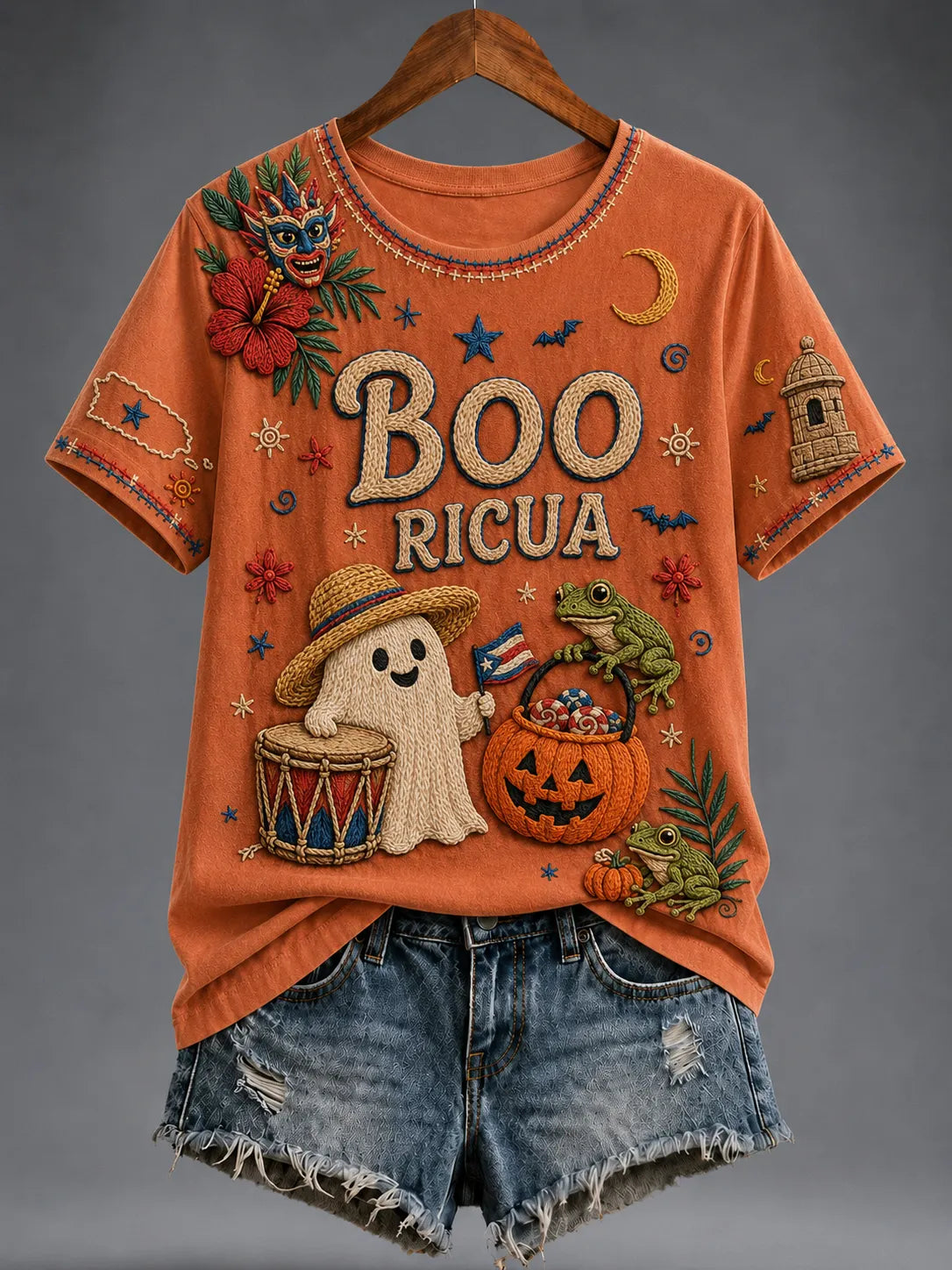 🎃Women's Puerto Rico Halloween Graphic T-shirt