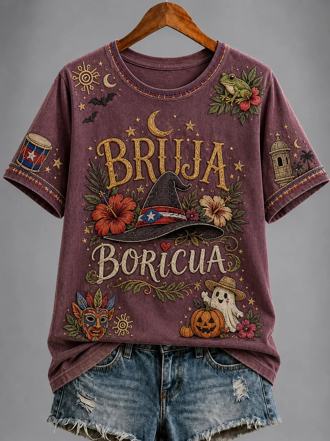 🎃Women's Puerto Rico Halloween Graphic T-shirt