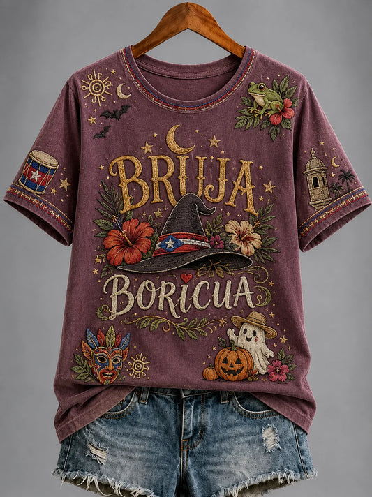 🎃Women's Puerto Rico Halloween Graphic T-shirt